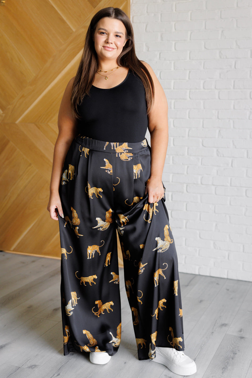 Legendary in Leopard Satin Wide Leg Pants    Bottoms Ave Shops- Tilden Co.