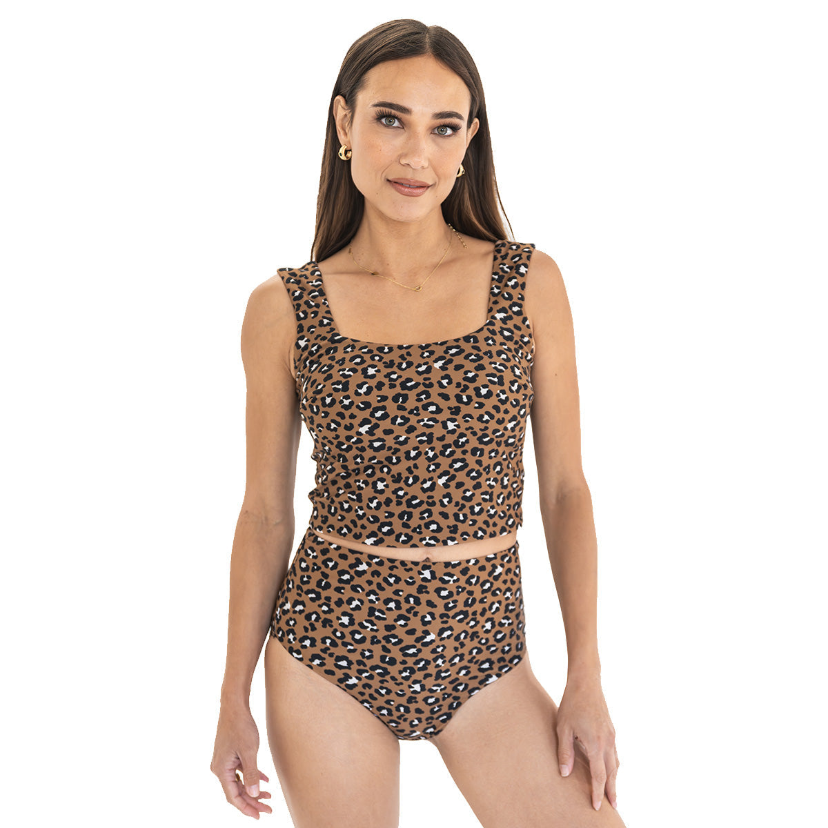 Square Neck Crop Tankini Top Swim Top Janela Bay- Tilden Co.