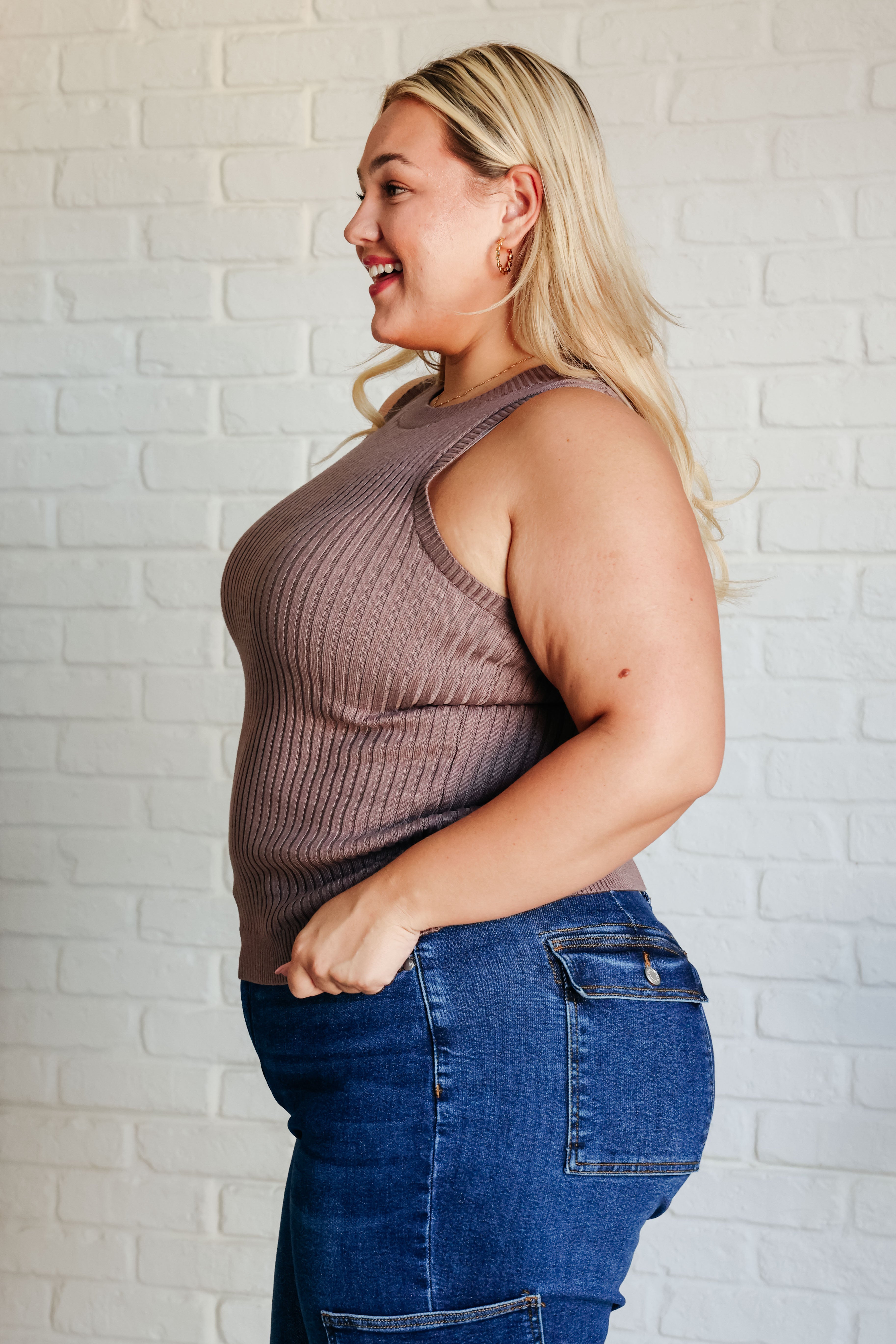 Let Me Hear it Ribbed Sweater Tank Tops Ave Shops- Tilden Co.