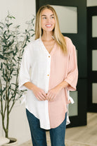 Like You Do Dual Toned Button Down T-Shirt Ave Shops- Tilden Co.