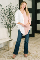 Like You Do Dual Toned Button Down T-Shirt Ave Shops- Tilden Co.