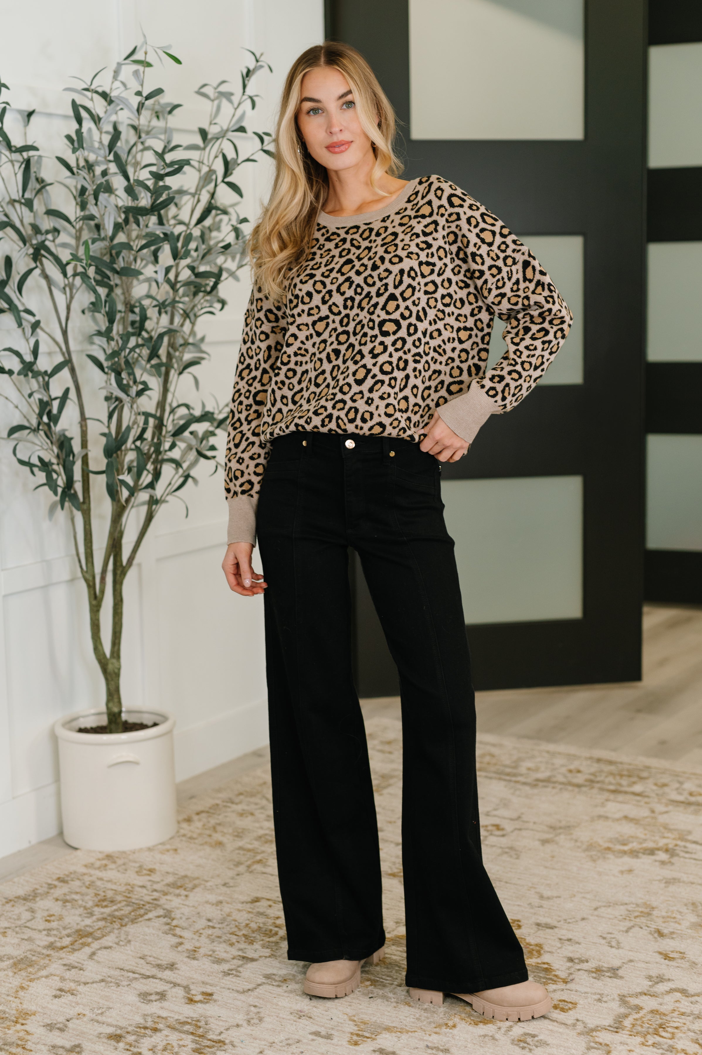 Lil' Sass Never Hurt Leopard Print Pullover Womens Ave Shops- Tilden Co.