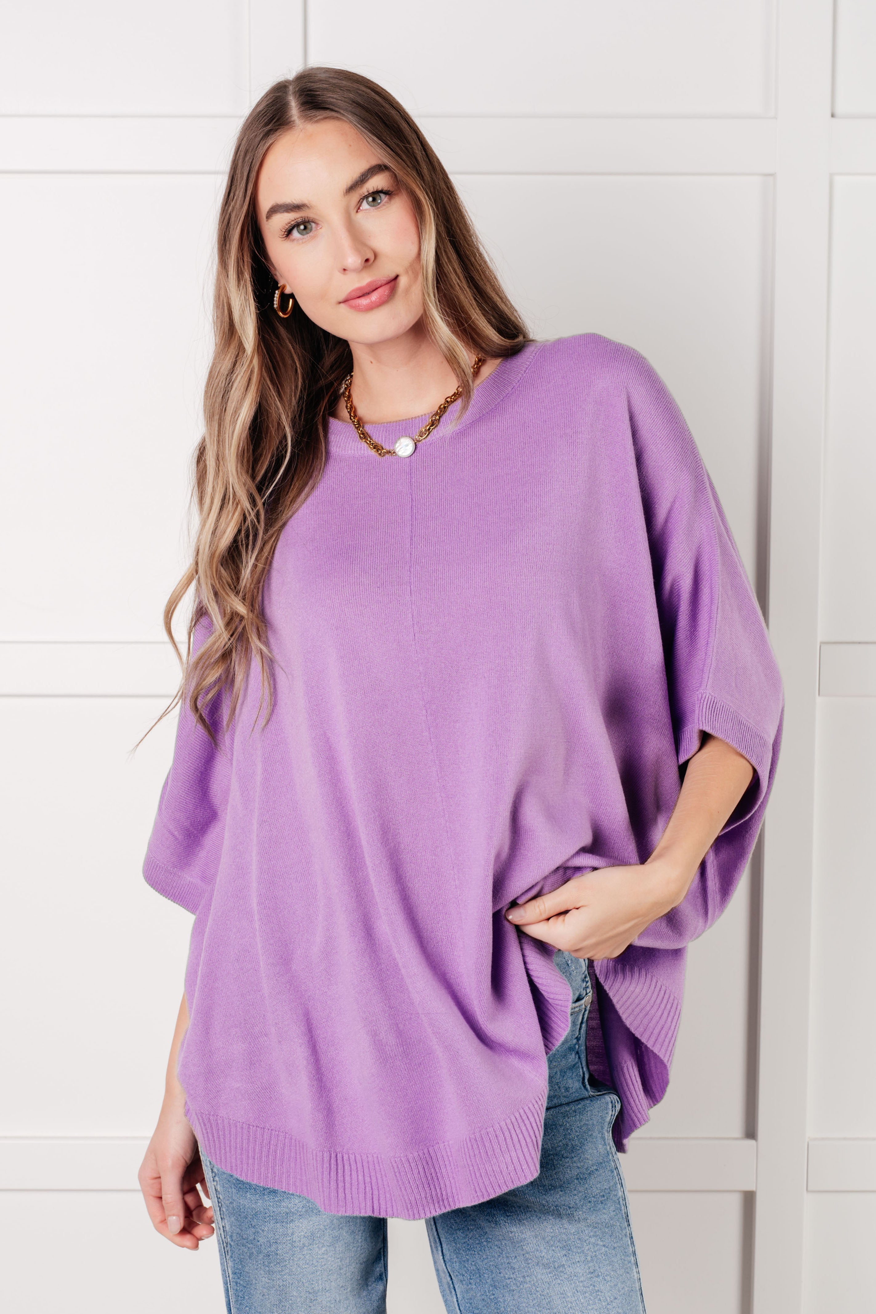 Lilac Whisper Dolman Sleeve Top Tops Ave Shops- Tilden Co.