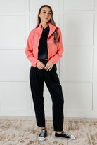 Fit Happens Nylon Tennis Jacket in Coral Rose Layers Ave Shops- Tilden Co.