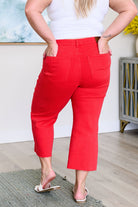 Lisa High Rise Control Top Wide Leg Crop Jeans in Red    Denim Ave Shops- Tilden Co.