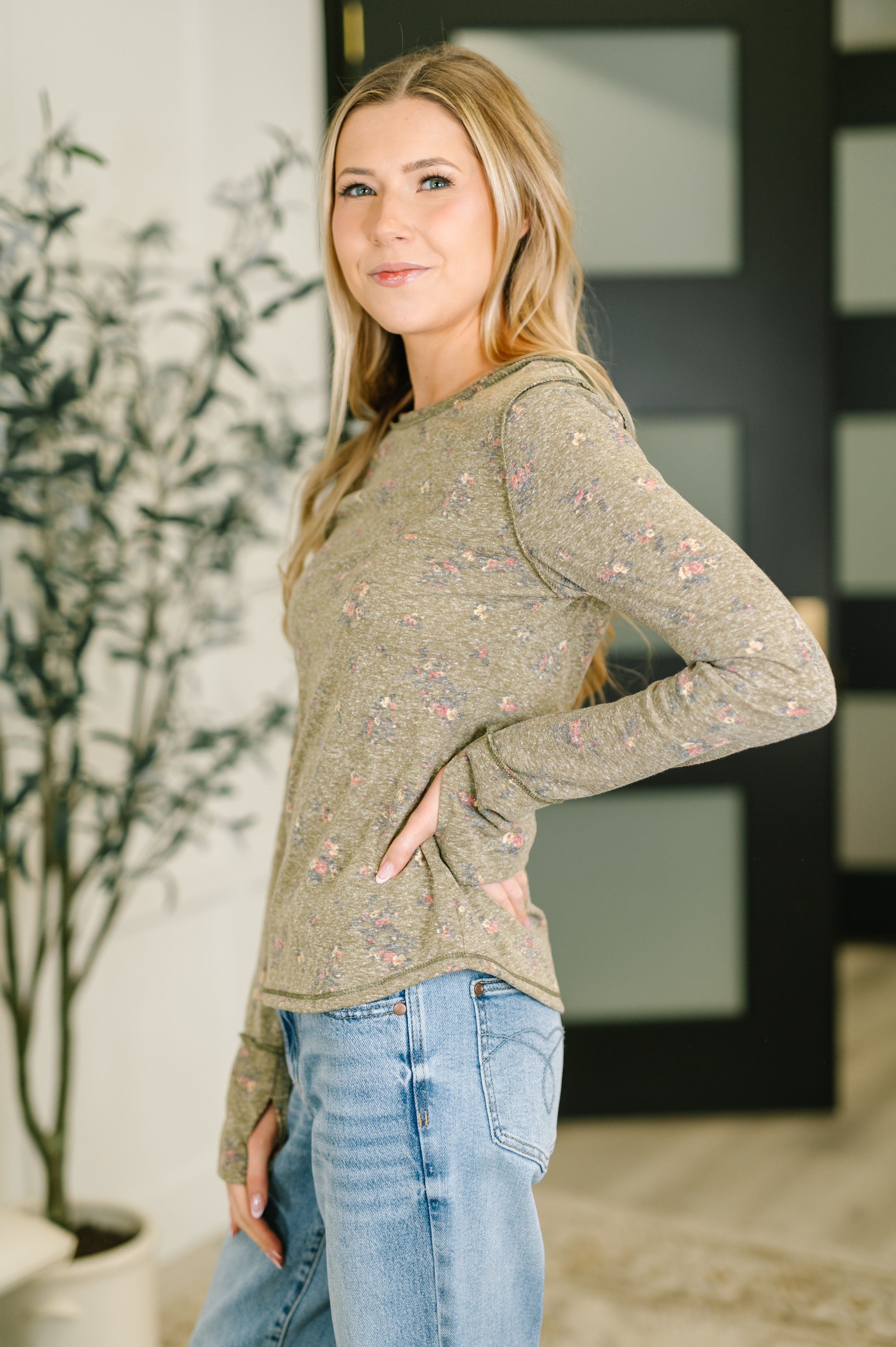 Literally Obsessed with Me Long Sleeve Top in Olive Womens Ave Shops- Tilden Co.
