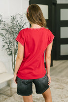 Little Details Trim Detail Top in Ruby Womens Ave Shops- Tilden Co.