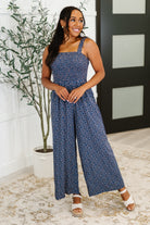Live Your Best Life Floral Jumpsuit in Blue Floral Womens Ave Shops- Tilden Co.