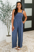Live Your Best Life Floral Jumpsuit in Blue Floral Womens Ave Shops- Tilden Co.