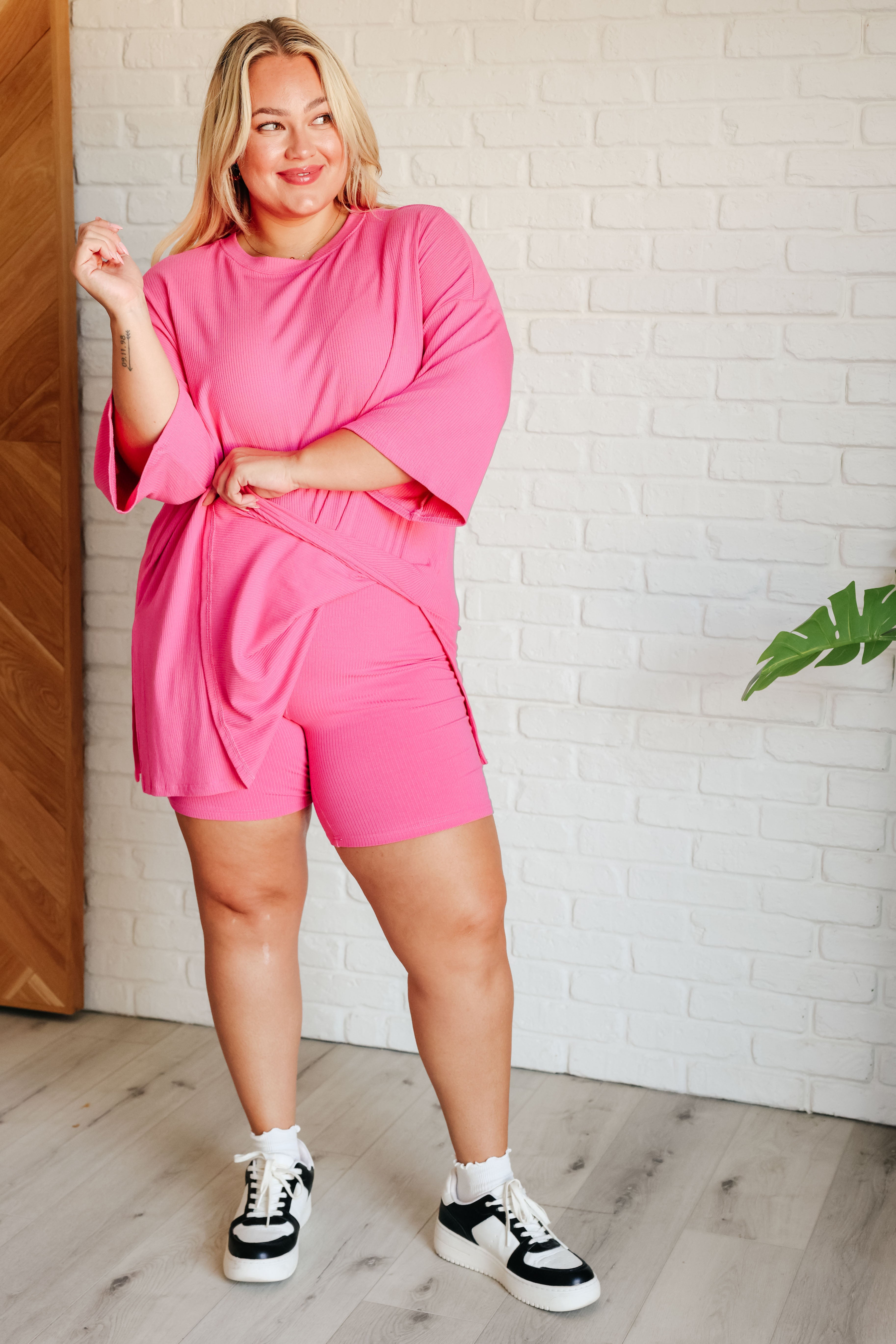 Live and Play Luxe Biker Set in Pink    Athleisure Ave Shops- Tilden Co.