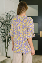 Lizzy Breeze Top in Purple and Yellow Floral Womens Ave Shops- Tilden Co.