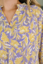 Lizzy Breeze Top in Purple and Yellow Floral Womens Ave Shops- Tilden Co.