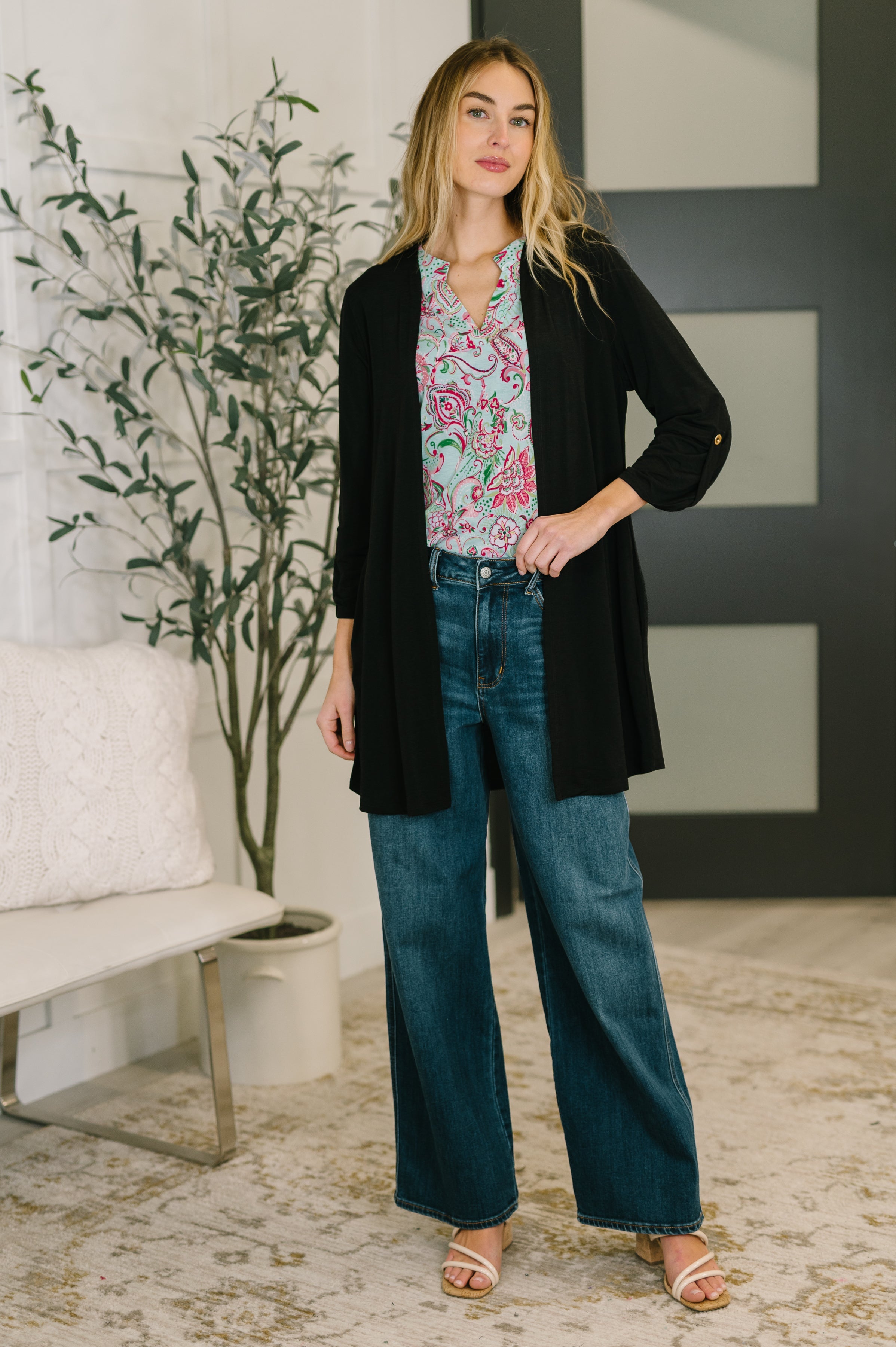 Lizzy Cardigan in Black Cardigan Ave Shops- Tilden Co.