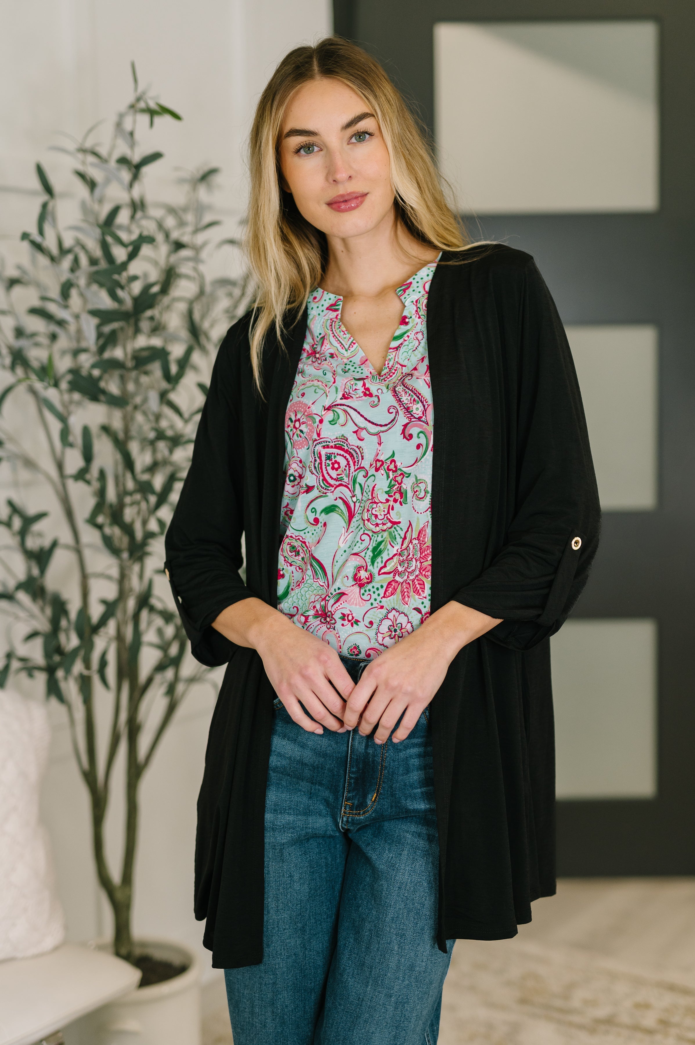 Lizzy Cardigan in Black Cardigan Ave Shops- Tilden Co.