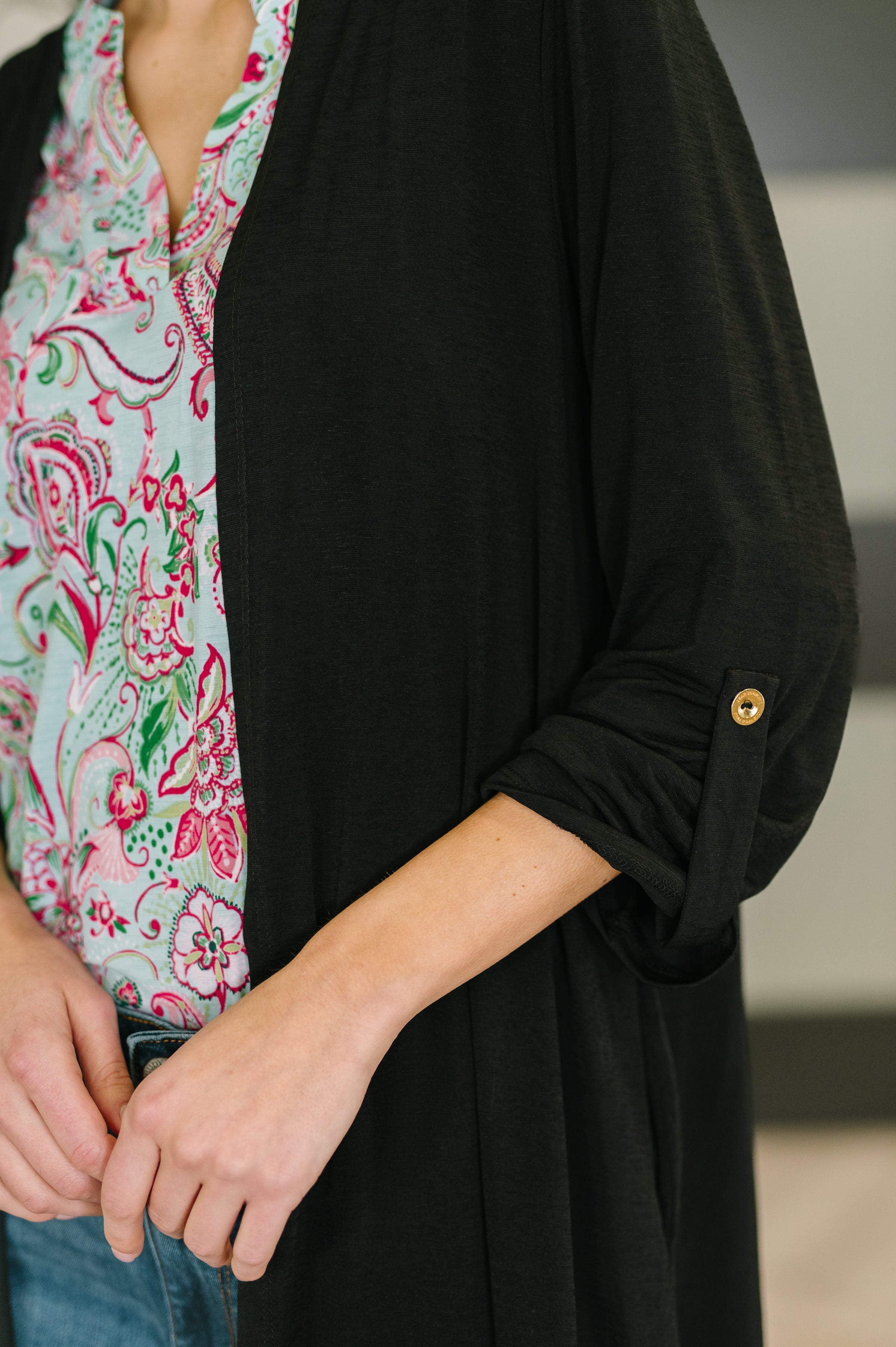 Lizzy Cardigan in Black Cardigan Ave Shops- Tilden Co.