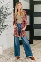 Lizzy Cardigan in Chocolate Paisley Womens Ave Shops- Tilden Co.