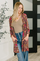 Lizzy Cardigan in Chocolate Paisley Womens Ave Shops- Tilden Co.