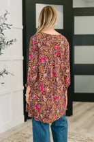 Lizzy Cardigan in Chocolate Paisley Womens Ave Shops- Tilden Co.