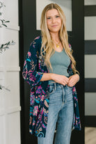 Lizzy Cardigan in Hunter Green Floral Paisley Womens Ave Shops- Tilden Co.