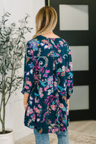 Lizzy Cardigan in Hunter Green Floral Paisley Womens Ave Shops- Tilden Co.