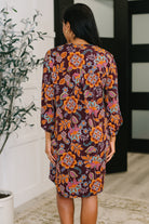 Lizzy Long Sleeve Dress in Chocolate Floral Womens Ave Shops- Tilden Co.