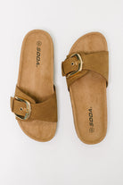 Lizzy Slip On Buckle Strap Sandal in Tan Womens Ave Shops- Tilden Co.