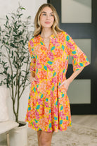 Lizzy Sunday Dress in Leaf Multi Floral- 3/3/2026 NEW Knee Length Dress Ave Shops- Tilden Co.