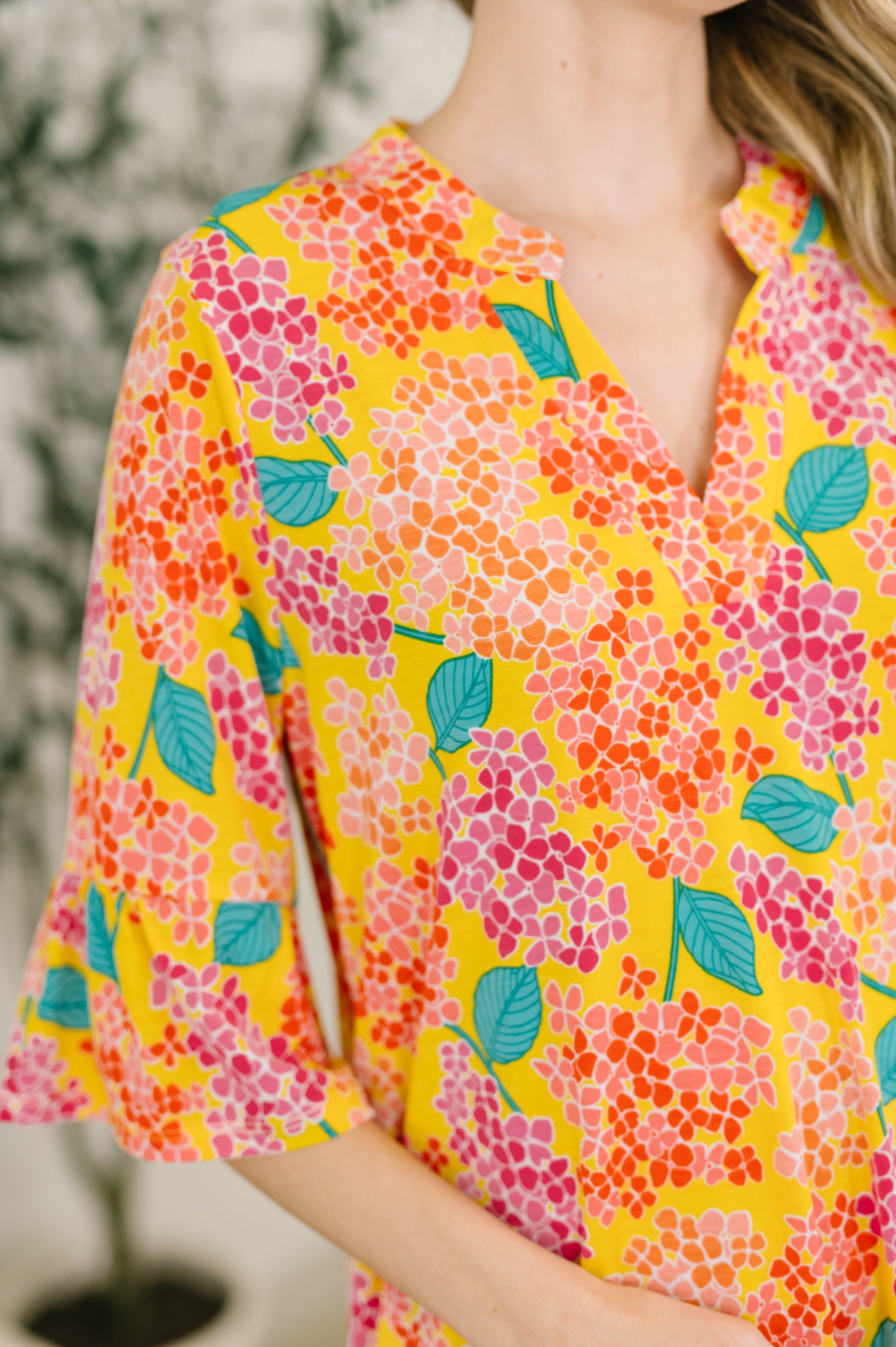 Lizzy Sunday Dress in Leaf Multi Floral- 3/3/2026 NEW Knee Length Dress Ave Shops- Tilden Co.