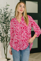 Lizzy Top in Pink Paisley T-Shirt Ave Shops- Tilden Co.