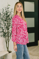Lizzy Top in Pink Paisley T-Shirt Ave Shops- Tilden Co.