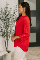 Lizzy Top in Red Blouse Ave Shops- Tilden Co.