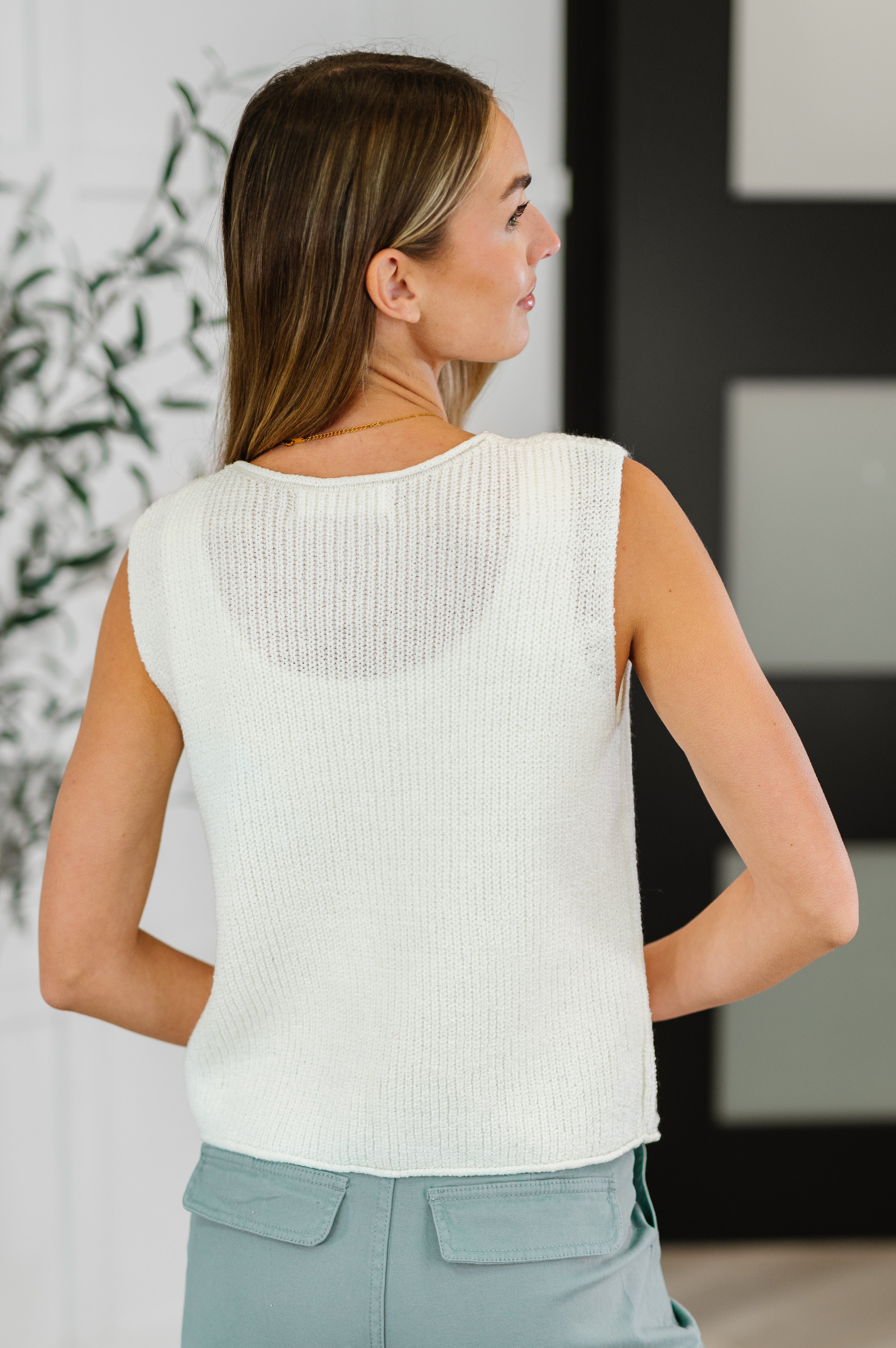 Loose Interpretation Tie Front Knit Vest Womens Ave Shops- Tilden Co.