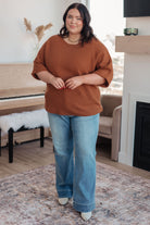 Lotta Love Knitted Sweater Top in Rust Tops Ave Shops- Tilden Co.