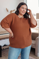 Lotta Love Knitted Sweater Top in Rust Tops Ave Shops- Tilden Co.