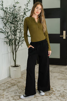 Lounge Line Wide Leg Sweats in Black Womens Ave Shops- Tilden Co.