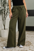 Lounge Line Wide Leg Sweats in Dark Olive Womens Ave Shops- Tilden Co.