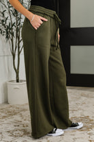 Lounge Line Wide Leg Sweats in Dark Olive Womens Ave Shops- Tilden Co.