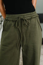 Lounge Line Wide Leg Sweats in Dark Olive Womens Ave Shops- Tilden Co.