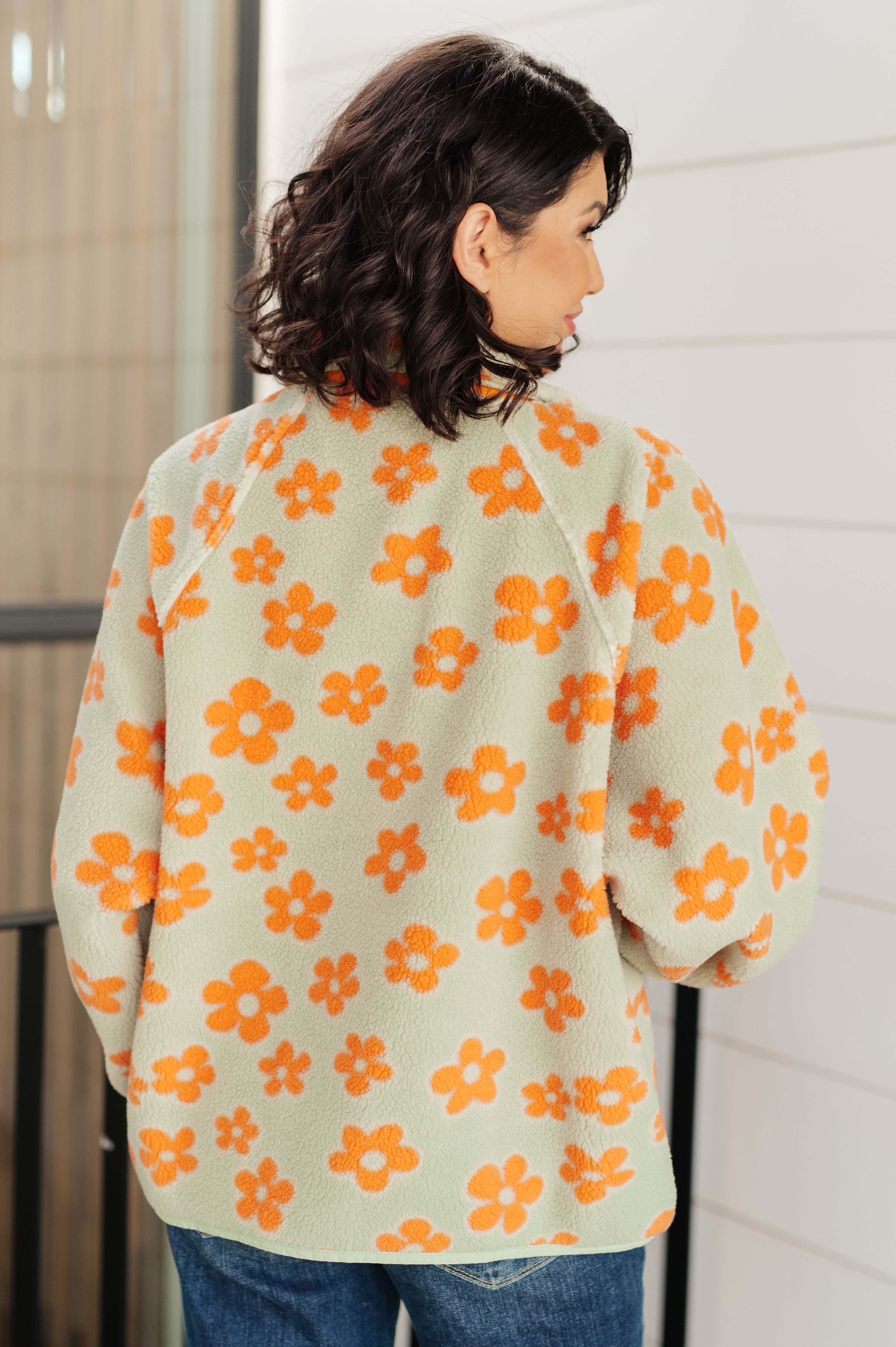 Love It Don't Leave It Floral Fleece Jacket Layers Ave Shops- Tilden Co.