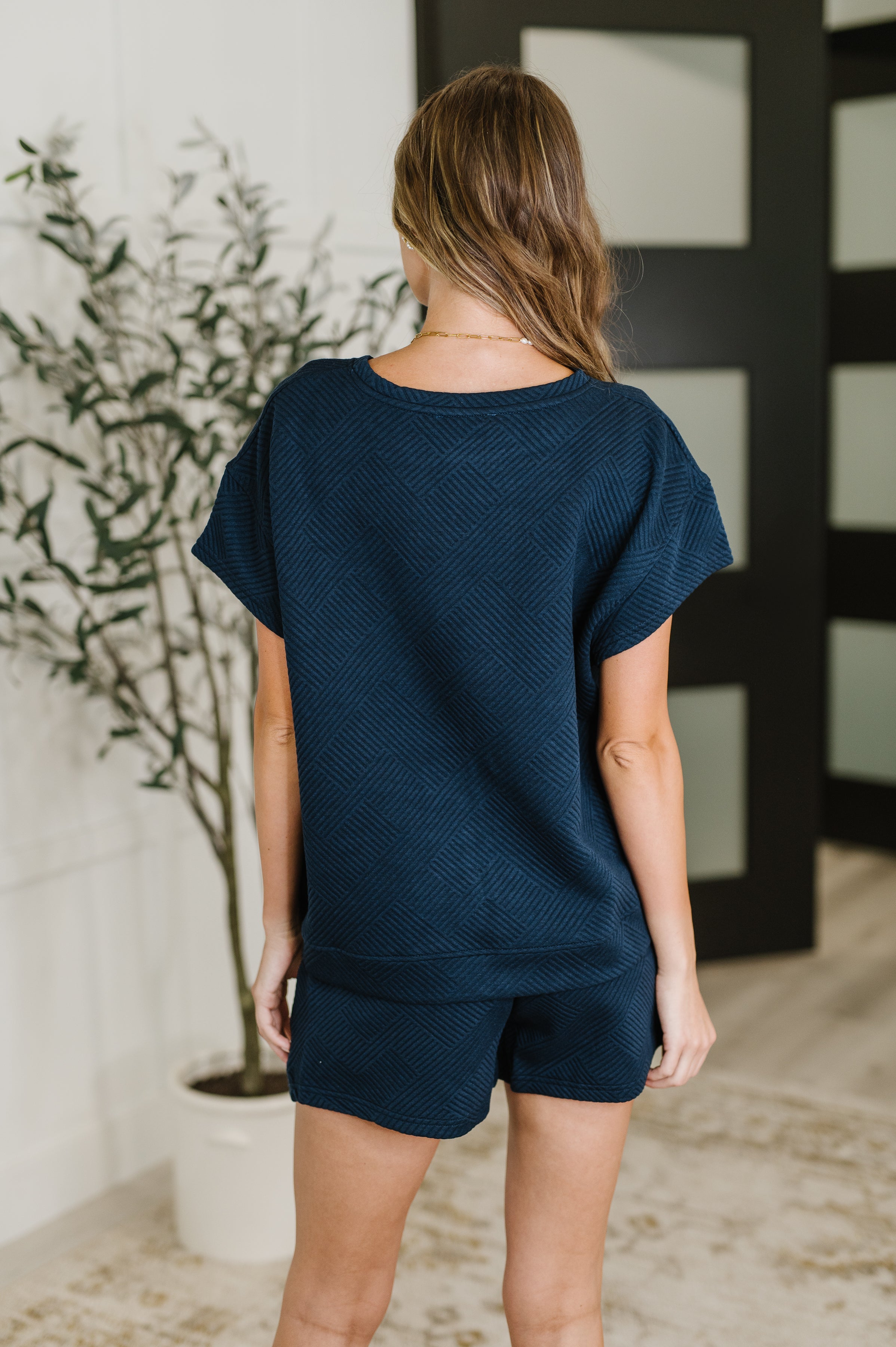 Love on the Loose Quilted Top in Navy Womens Ave Shops- Tilden Co.