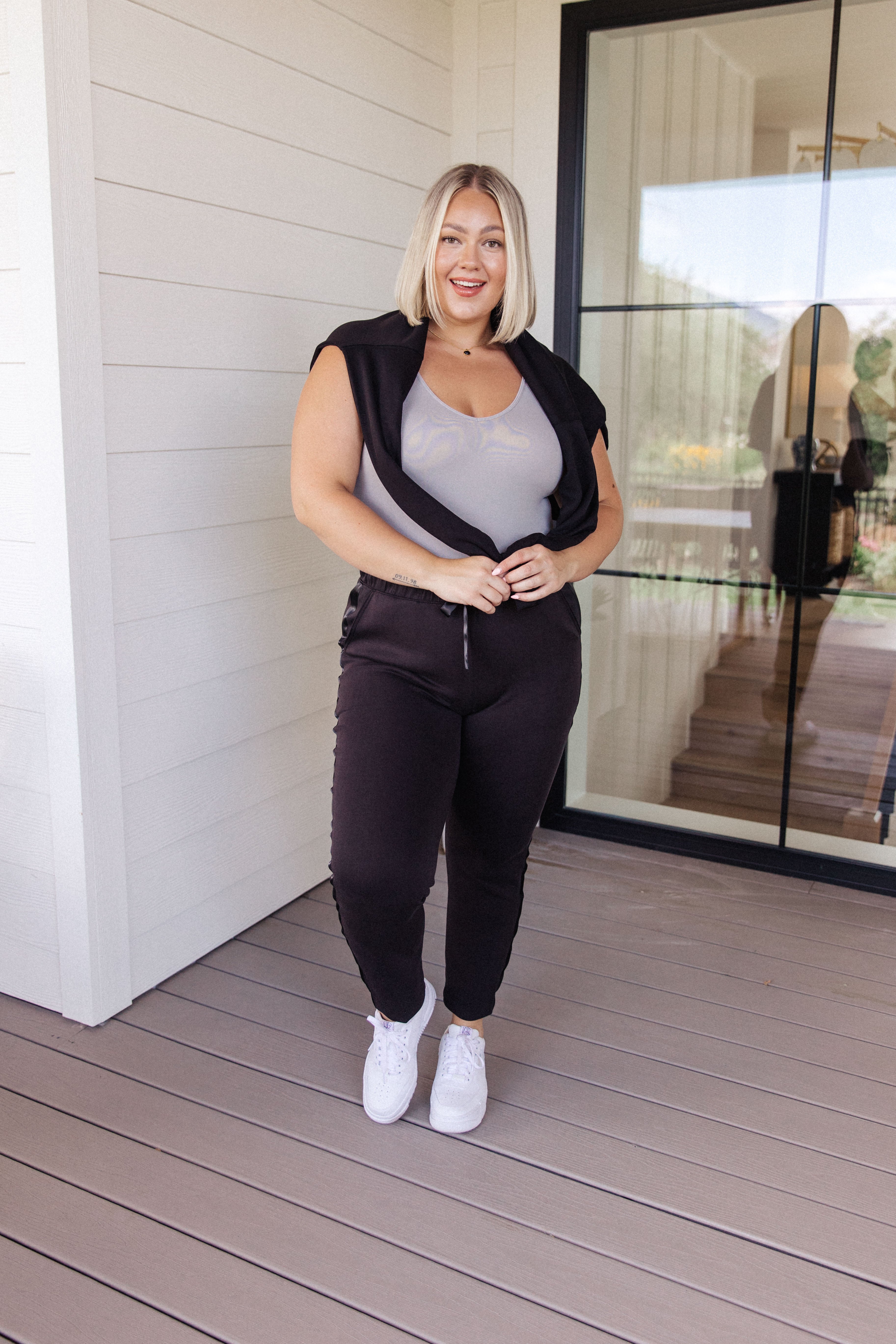 The Basics Bodysuit in Grey Jumpsuit Ave Shops- Tilden Co.