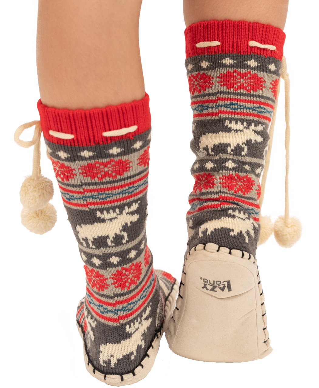 Moose Fair Isle Adult Mukluk Slipper slippers LazyOne- Tilden Co.