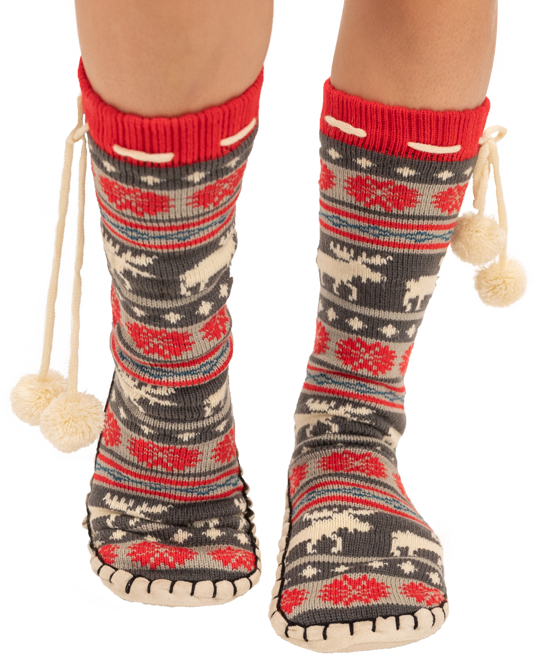 Moose Fair Isle Adult Mukluk Slipper slippers LazyOne- Tilden Co.