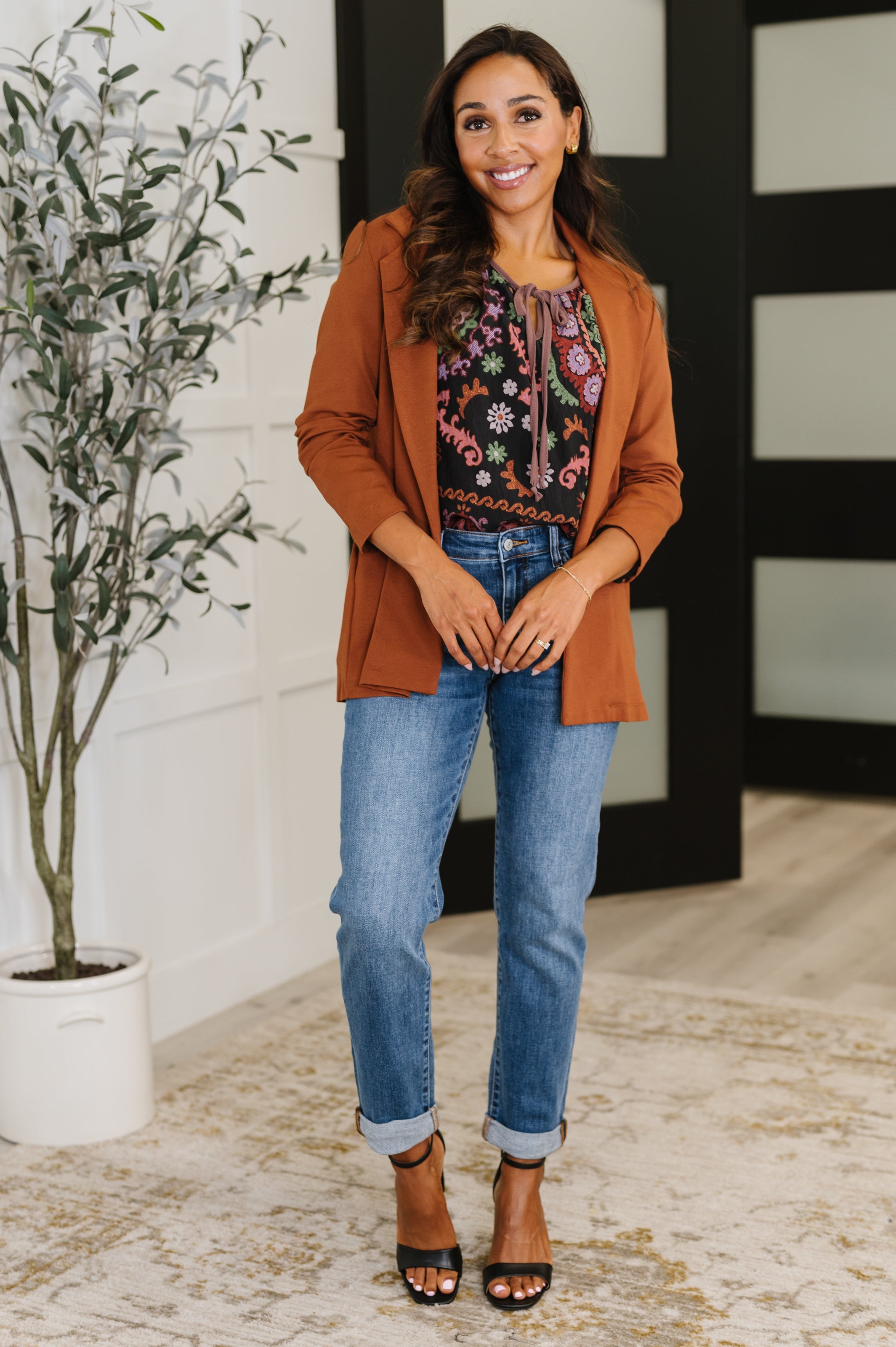 Magic 3/4 Blazer in Rust Layers Ave Shops- Tilden Co.