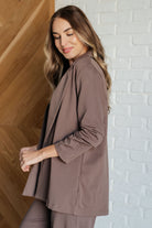 Magic 3/4 Blazer in Dark Mocha    Layers Ave Shops- Tilden Co.