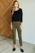 Magic Ankle Crop Skinny Pants in Olive    Bottoms Ave Shops- Tilden Co.