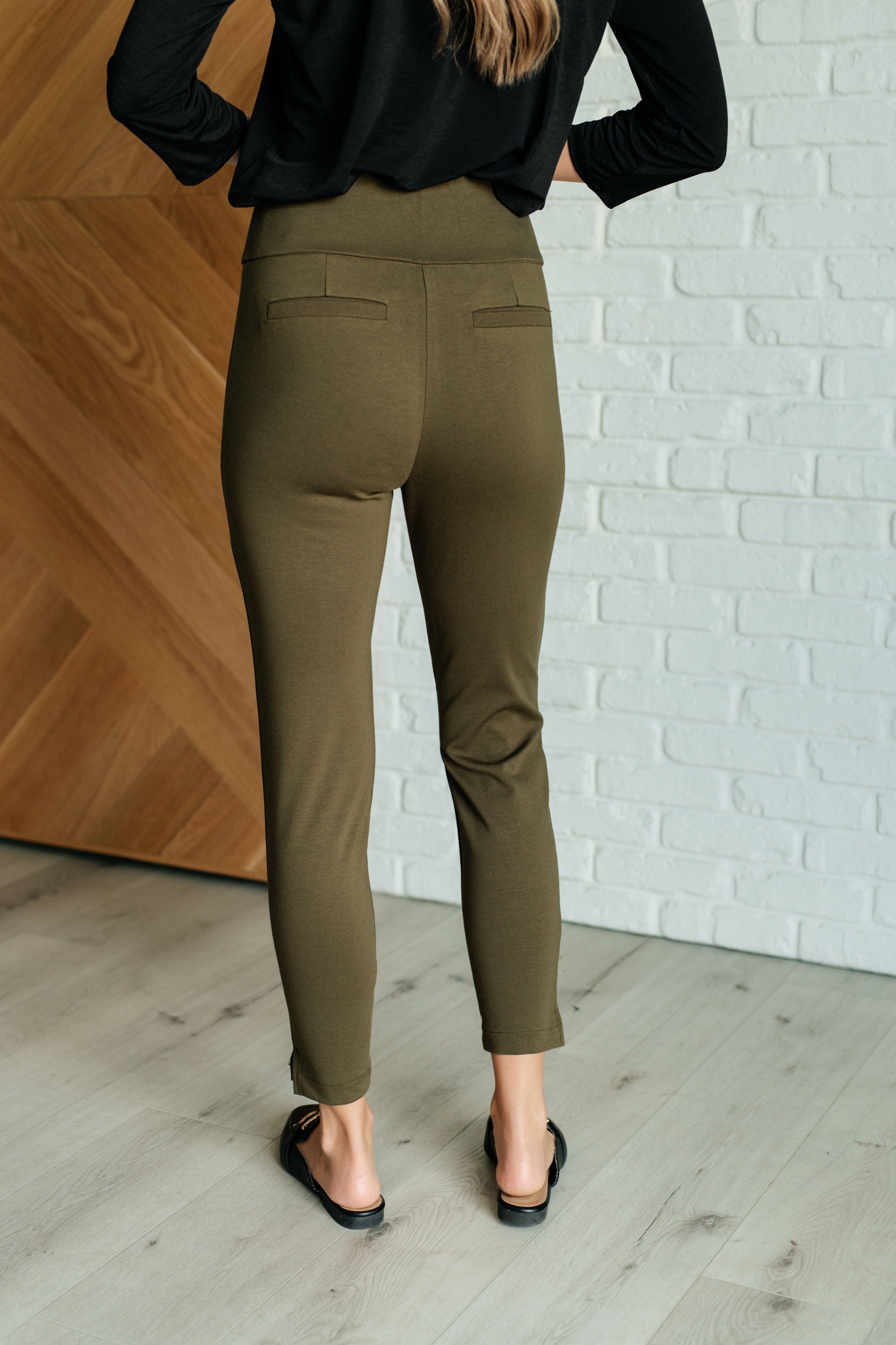 Magic Ankle Crop Skinny Pants in Olive    Bottoms Ave Shops- Tilden Co.