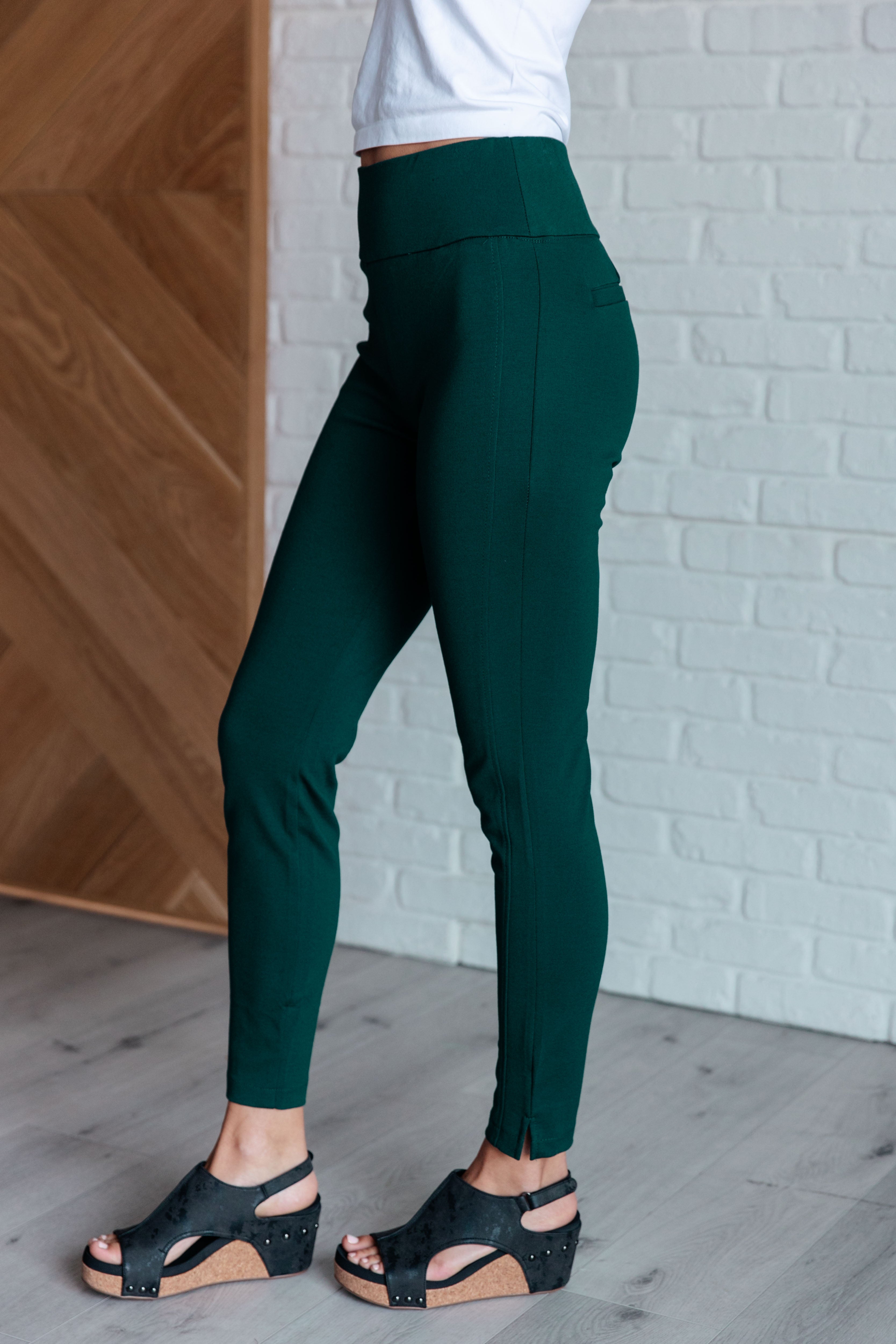 Magic Skinny 28" Pants in Hunter Green    Bottoms Ave Shops- Tilden Co.