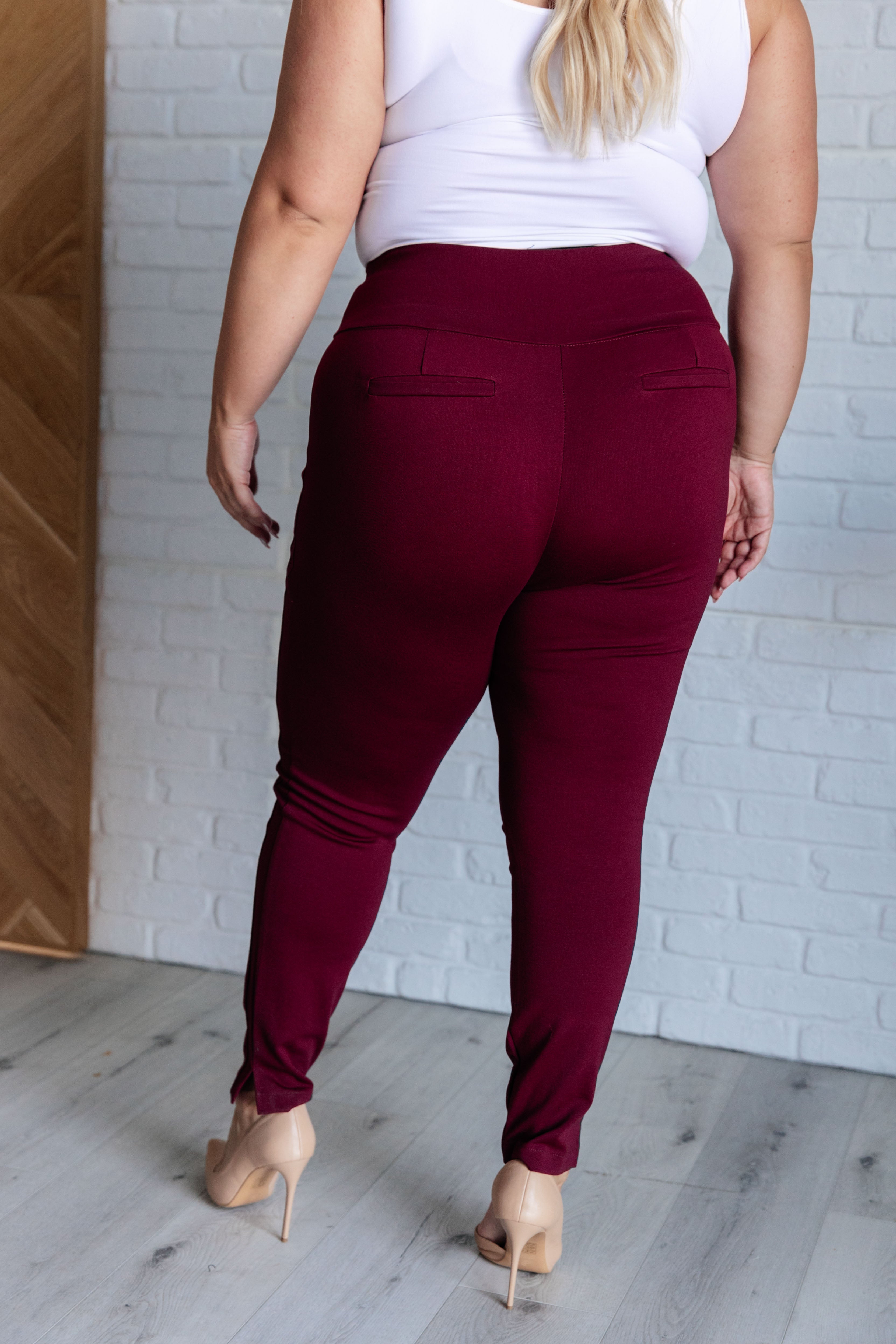 Magic Skinny 28" Pants in Wine    Bottoms Ave Shops- Tilden Co.