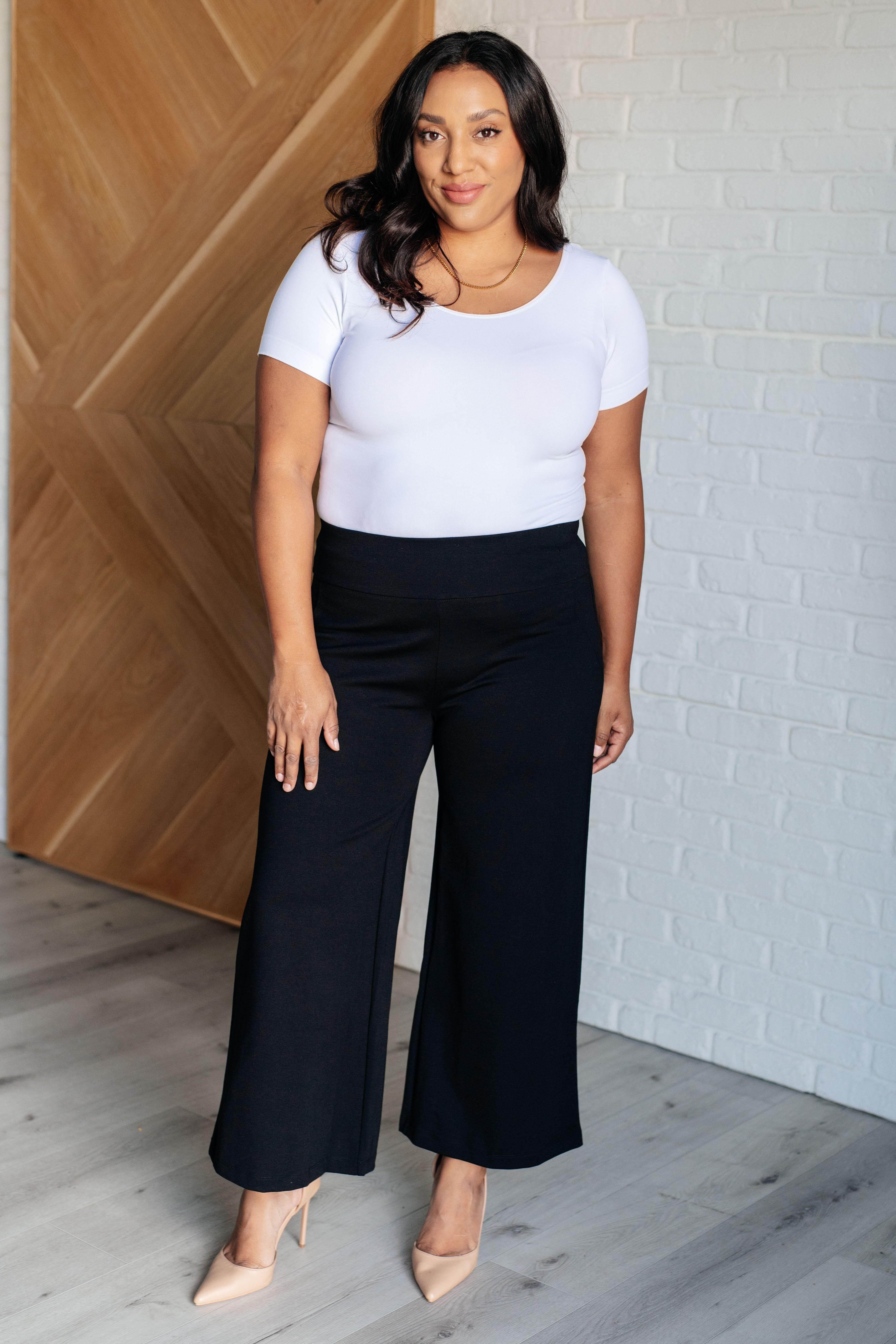 Magic Wide Leg Crop Pants in Black    Bottoms Ave Shops- Tilden Co.